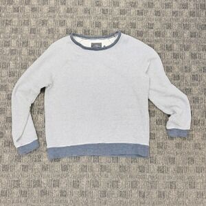 HM LOGG Womens Blue White Striped Raglan Sleeve French Terry Sweatshirt Size M